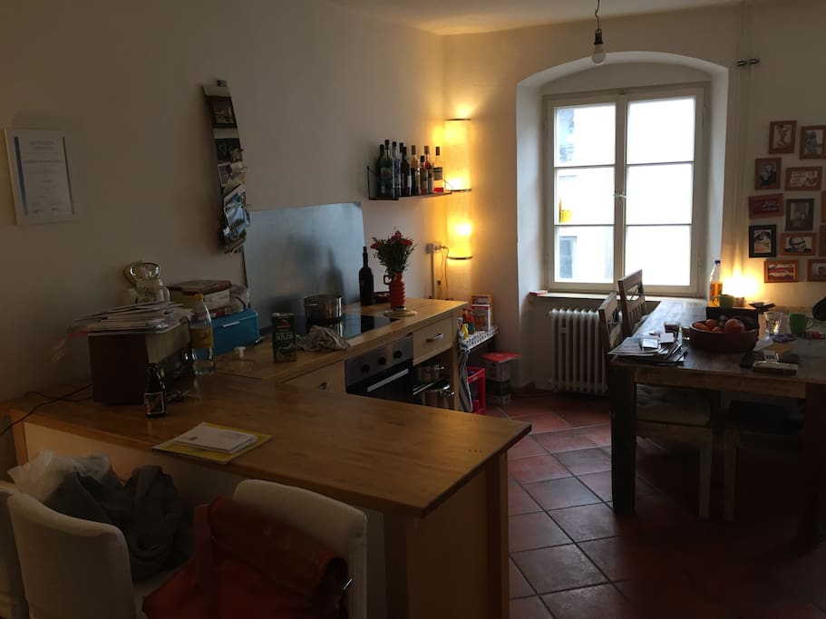 the kitchen