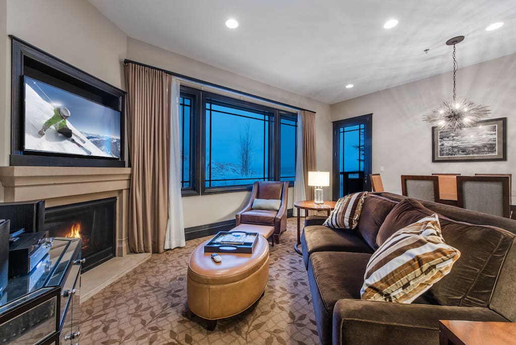 Living room features 42" plasma scree TV