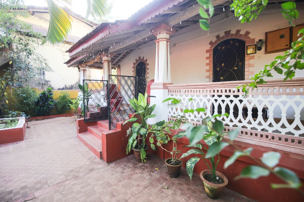 Main Entrance with a Balcony and garden