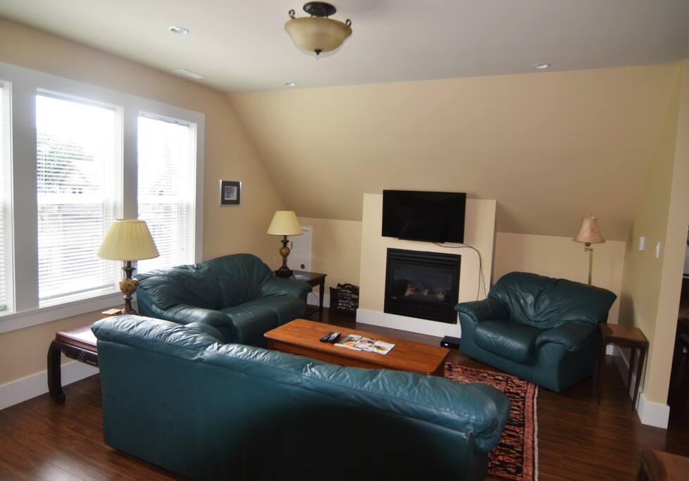 The living area provides a cosy space to relax in after a day of sightseeing