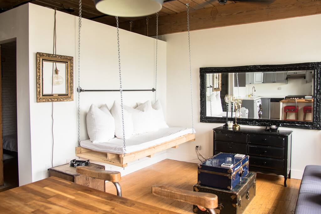 We custom built this memory foam day bed that sleeps one comfortably