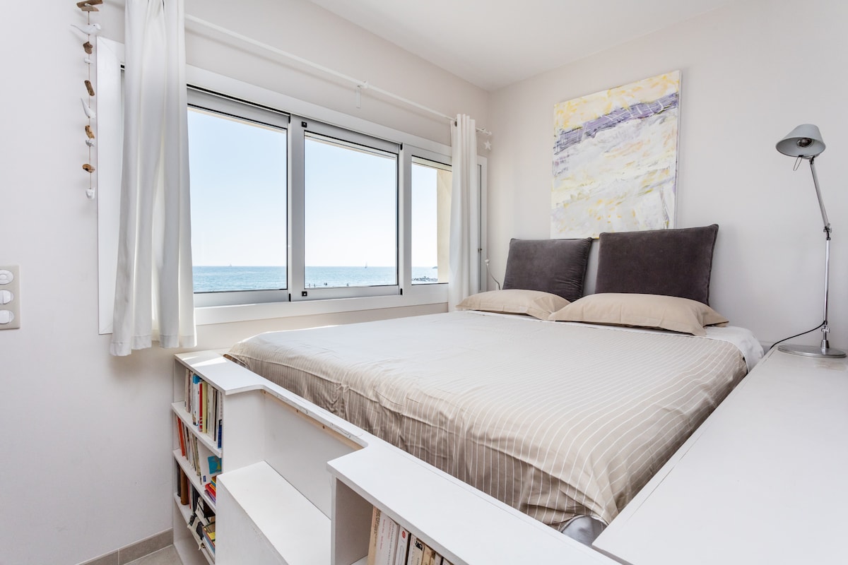 1 Habitación con vistas a la playa y al mar 