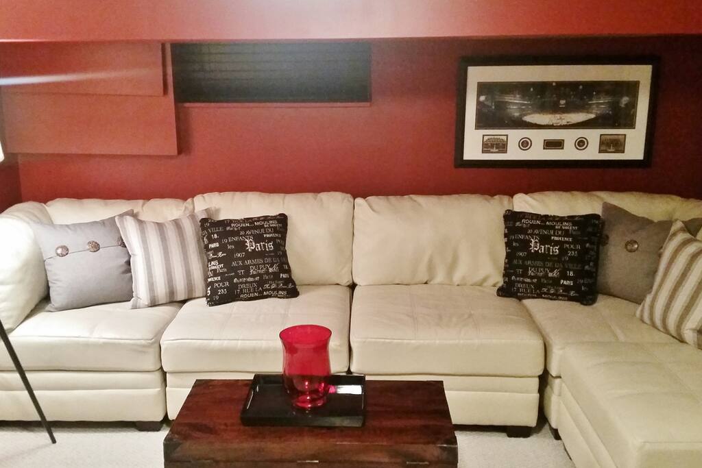Basement living room area