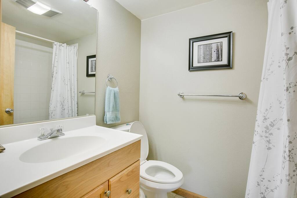 Private full bathroom across the hall from your bedroom