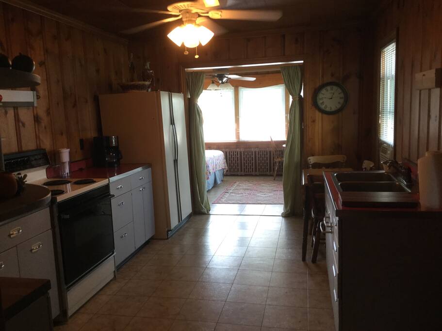 Kitchen and entrance to the sunroom