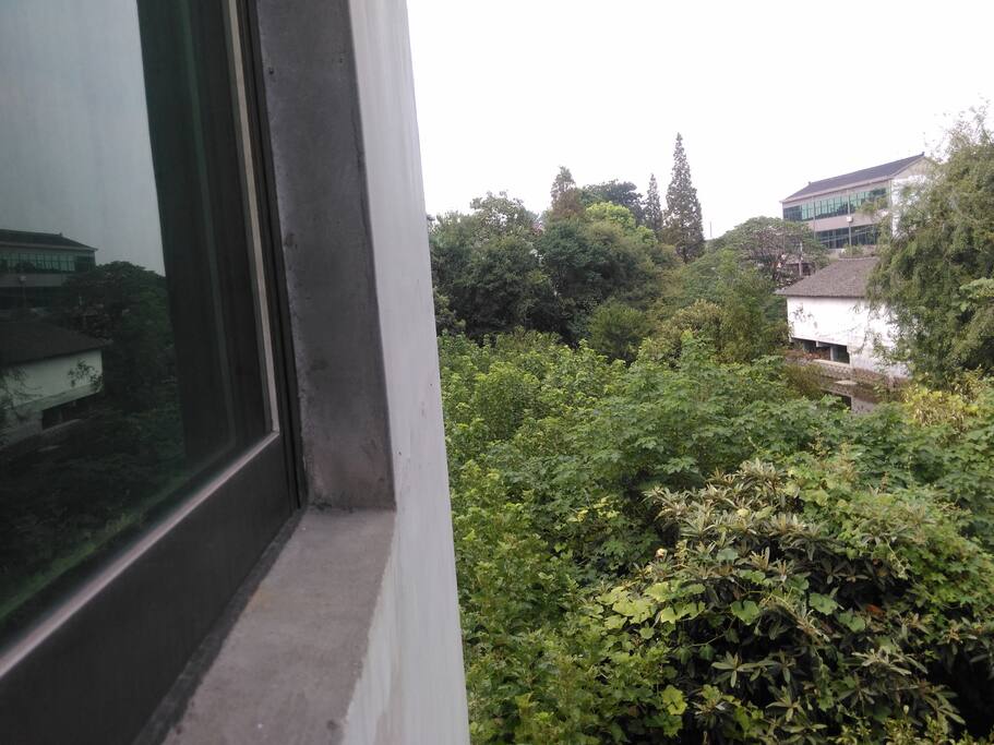这是从朝北窗口望出去的景致。算不上世外桃园,但是个很宁静的去处哦。