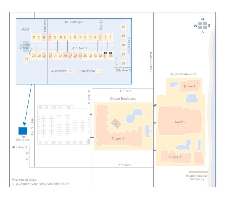 Map of Wyndham Ocean Blvd