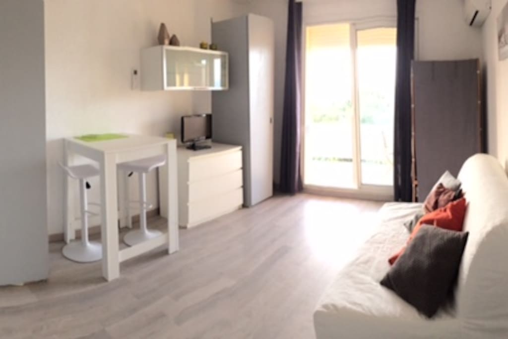 pièce principale vue terrasse