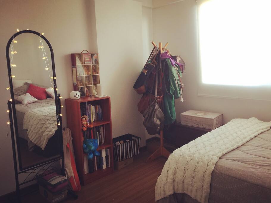 Full length mirror and storage space