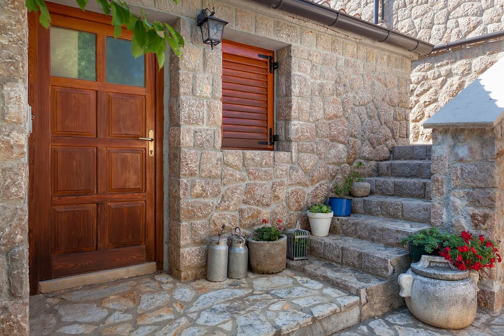 Handmade steps around the house