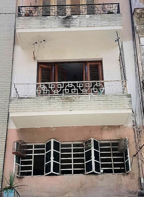 Balcony of our apartment. Front of the building.
