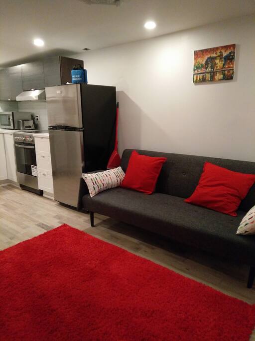 Open concept Kitchen and Living area