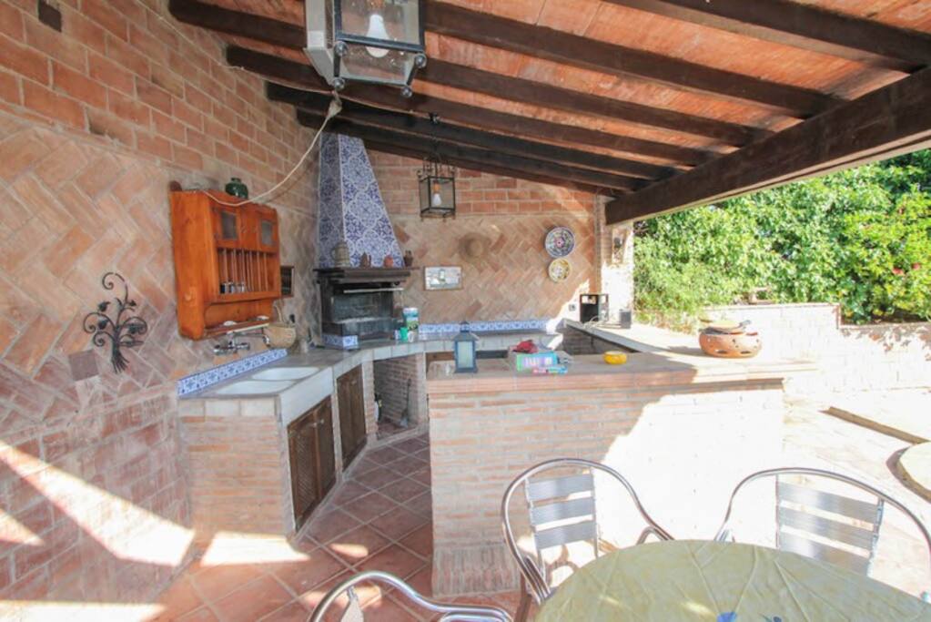 BBQ and bar beside the pool