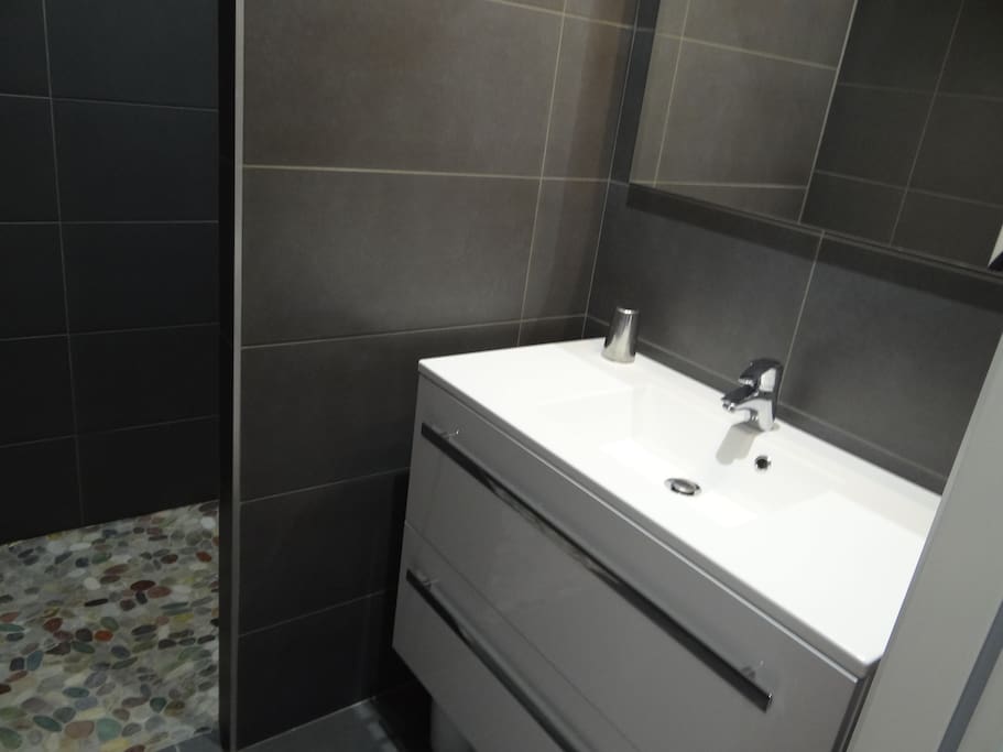 salle d'eau de la chambre jaune