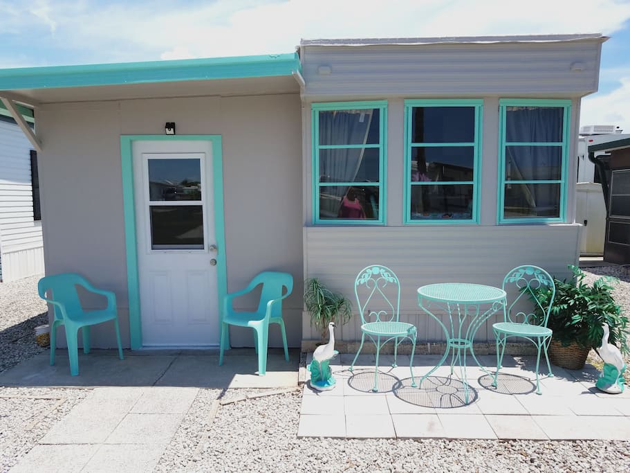 Welcome to the Aqua Hut. Enjoy a nice cold drink on the front patio after your journey here!