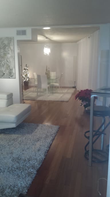 living room and dining room