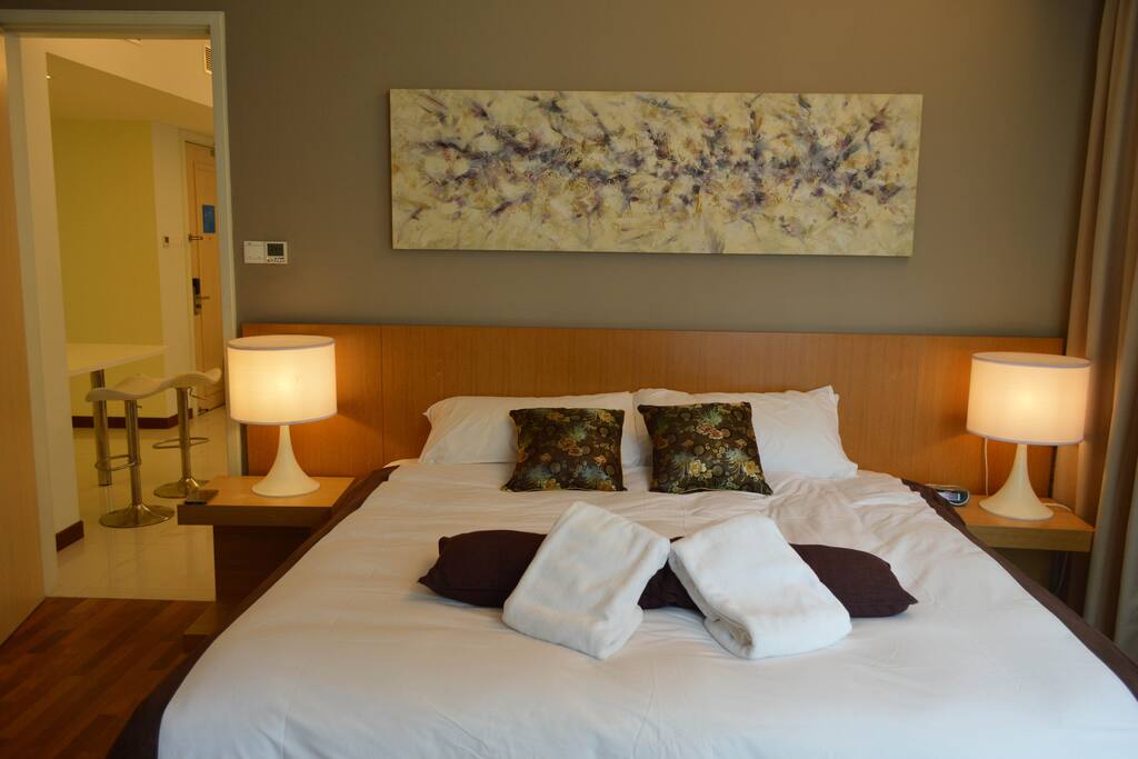 A bedroom with all the comforts