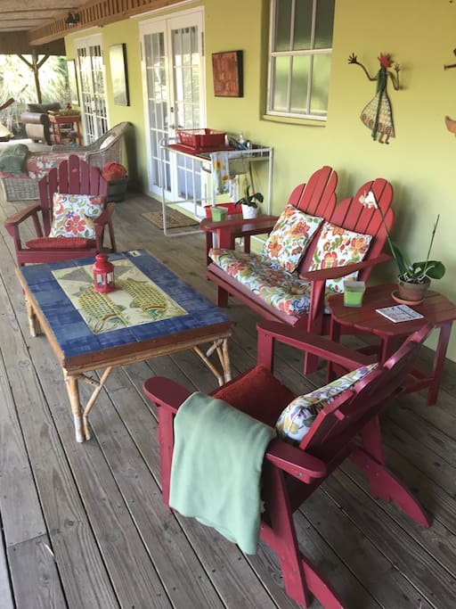 Veranda , which is larger in person and includes a dining table.