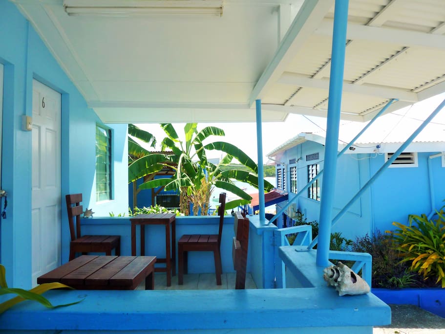 This room comes with a patio with view towards the bay