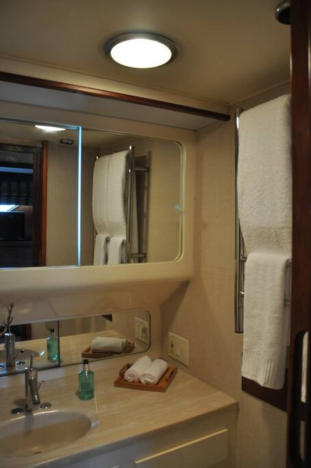 your own bathroom, with towel warmer