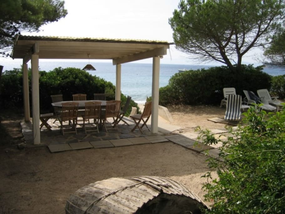 The lovely outside dining area