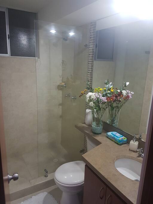 Baño con ducha caliente