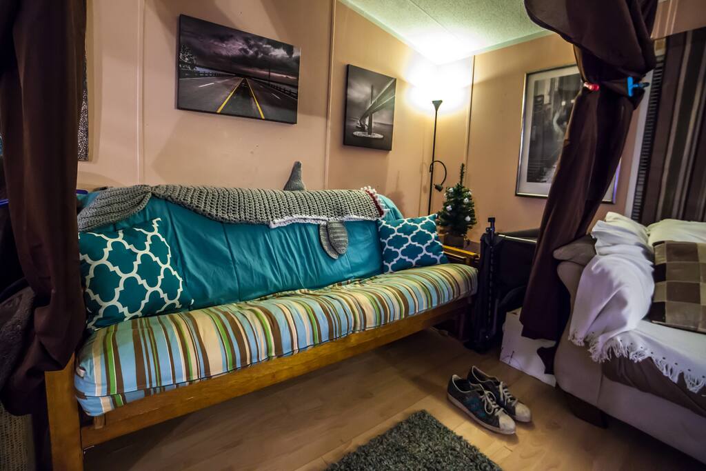 While it is in a common area (living room) it still has some level of privacy,