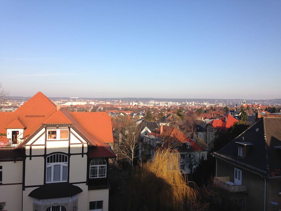 Blick aus dem Dachgeschosszimmer.