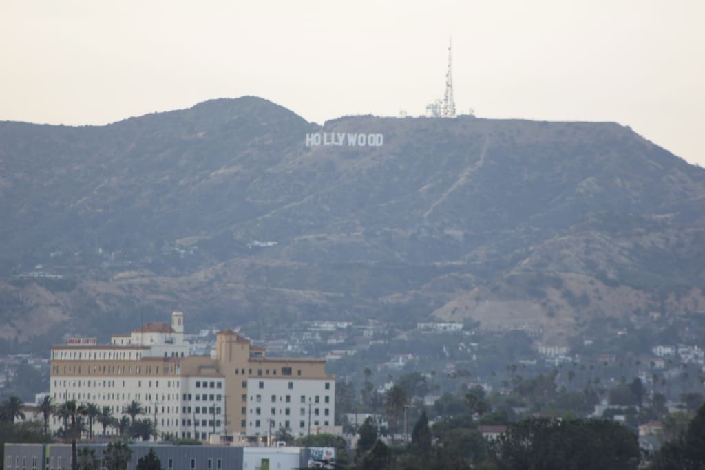 View of Hollywood sign from the apt.