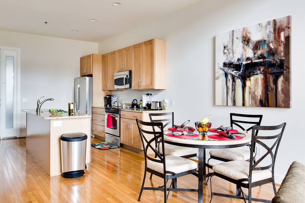 Fully stocked kitchen
