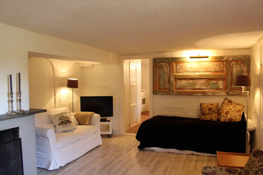 Living room.
One bed 90 cm and one sofa bed 120x200cm