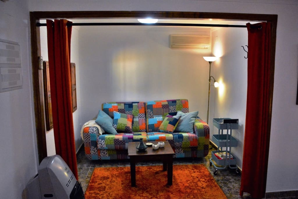 Sitting room with sofa bed
