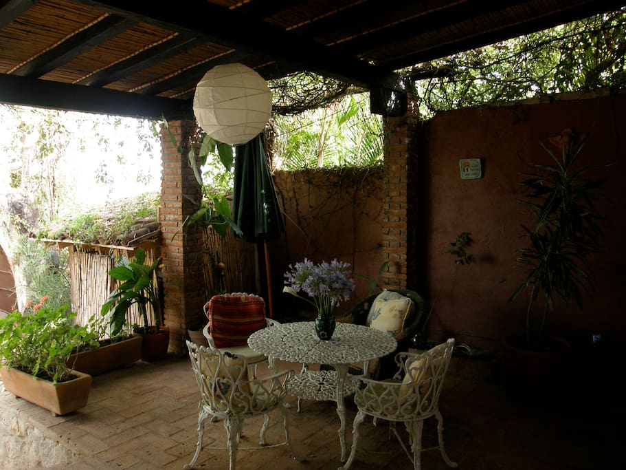 The patio off the kitchen