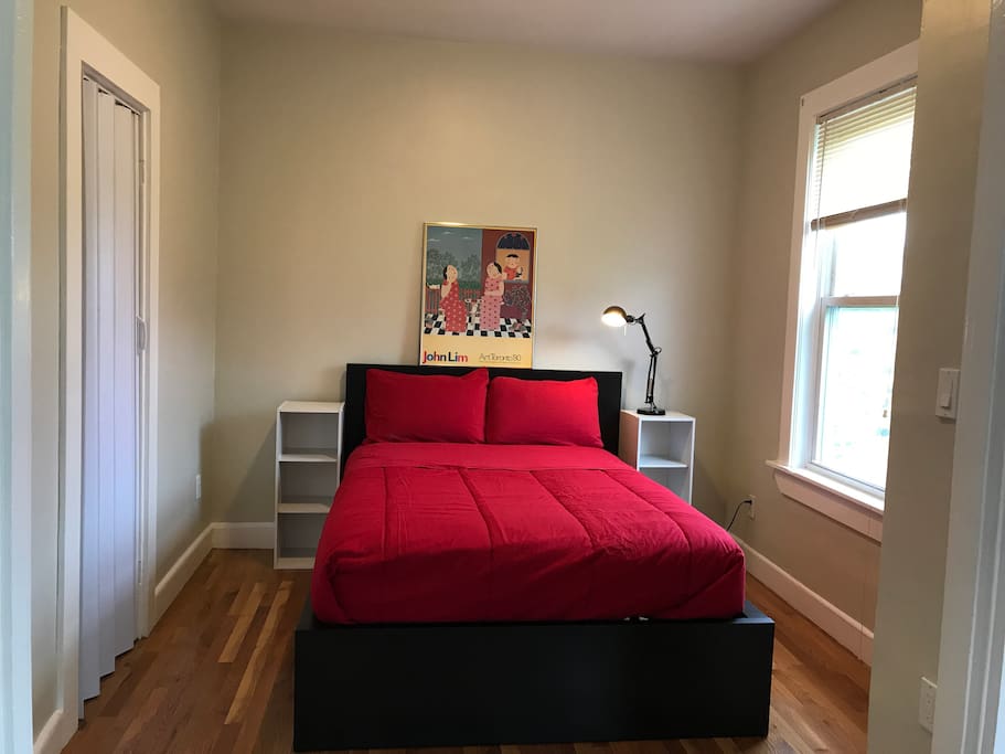 This is a Studio (2 room in 1 , in side has full size bad; out side with one sleeping sofa plus a baby bed) a ideal for a family total fits 2 adults one kid) .
All my blanket and sheets are new