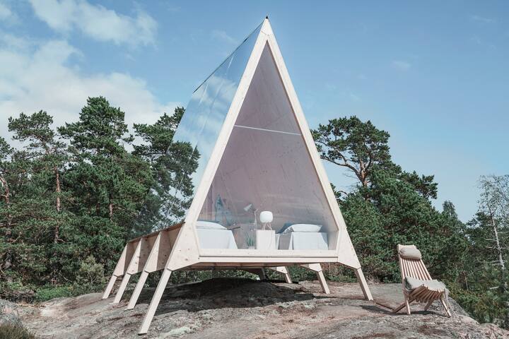 Nolla A-frame cabin, a modern and sleep AirBnB travel destination.