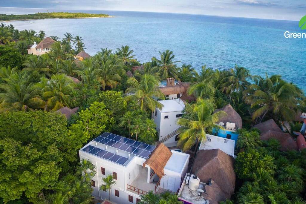 Aerial view of Casa Playa Maya.