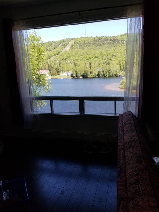 Belle vue du salon sur le lac blanc