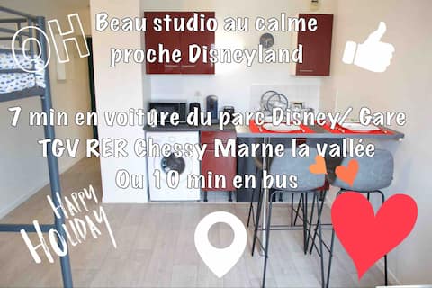 *Disneyland*Beautiful 4p Studio in the quiet Val d 'Europe