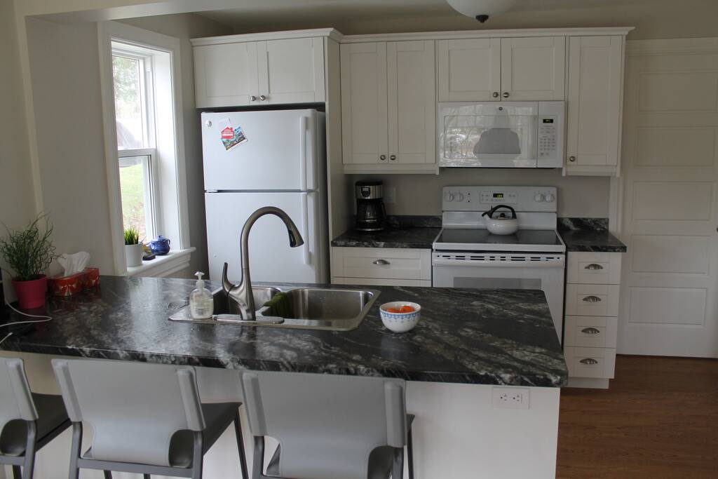 The kitchen is fully equipped for you to make meals