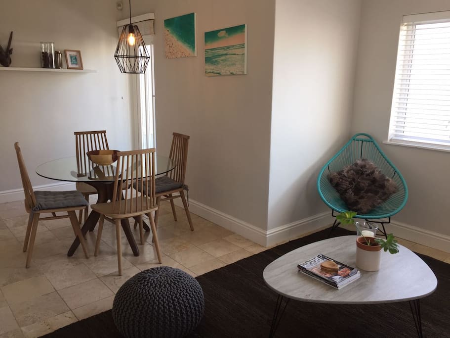 Open plan living and dining area