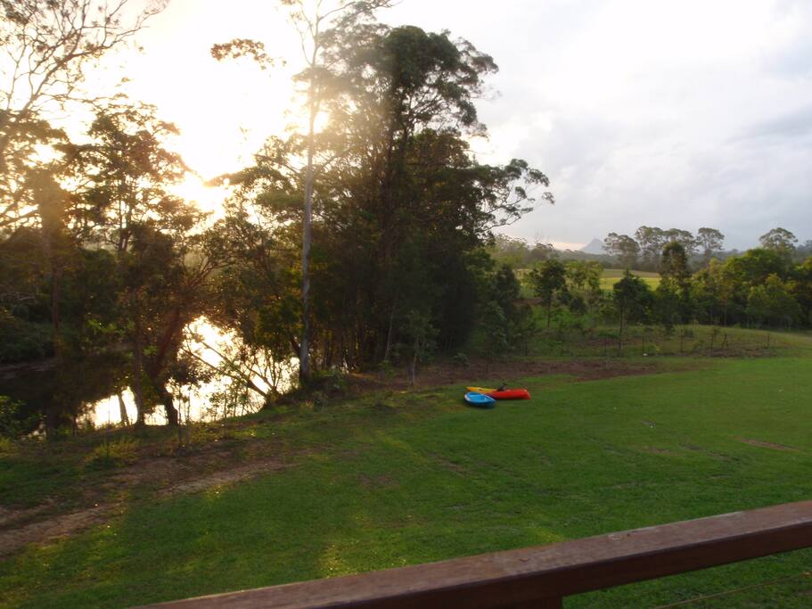 tent camping area showing river views. Spectacular sunsets particularly in winter from here