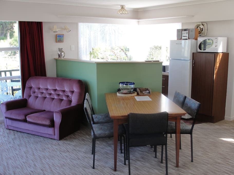 Open plan kitchen, dining and living