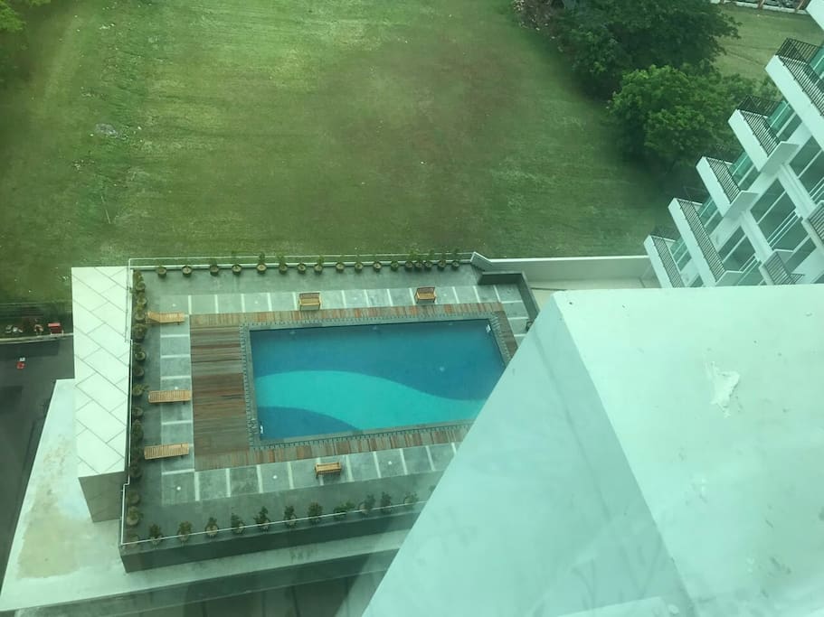 Pool and city view