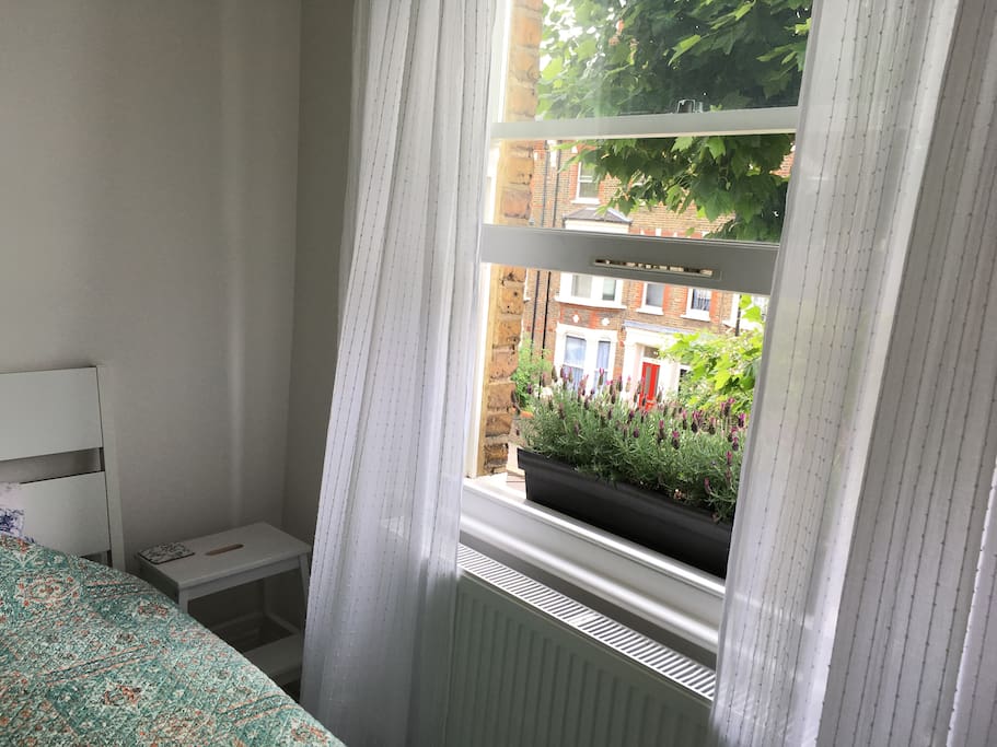The bedroom is facing a very quiet street and there is a double glazed
window.