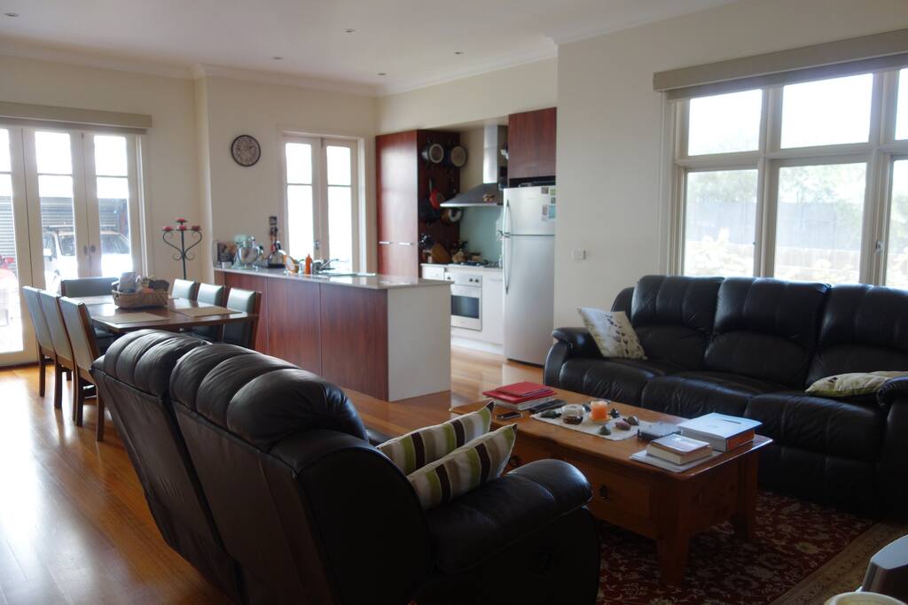 Comfortable living area and kitchen