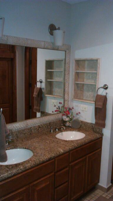Master bathroom with double s