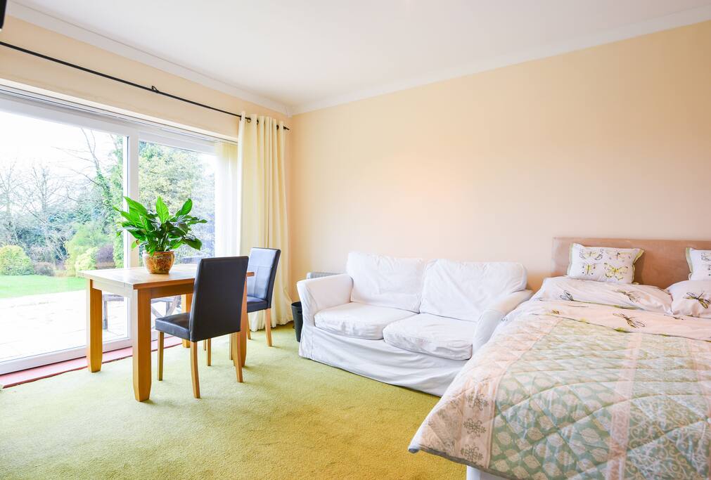 Fabulous views from the bright sunny room.