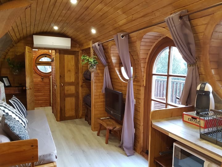 Roulotte Tonneau - Jacuzzi Privé - Vue Panoramique - Costa Azul