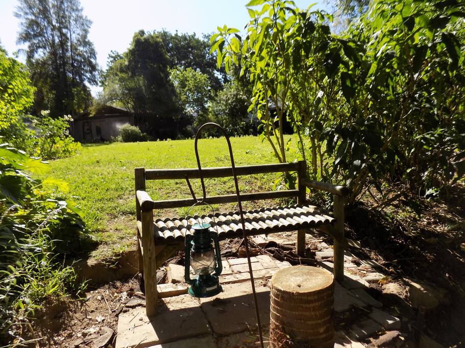 Sun downer bench overlooking the river
