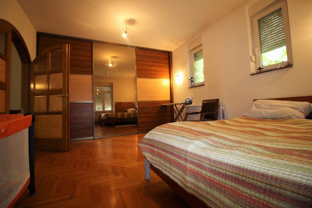 Bedroom with travel child bed available